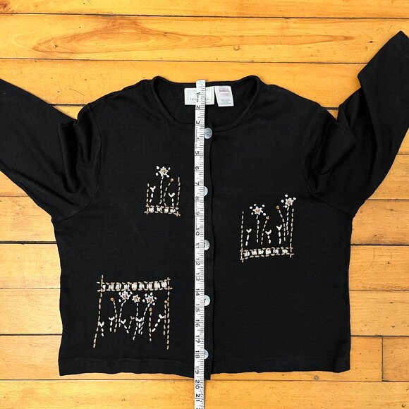 Vintage Susan Bristol Linen Blend Hand Embroidered Cardigan, Size S - Picture 10 of 12